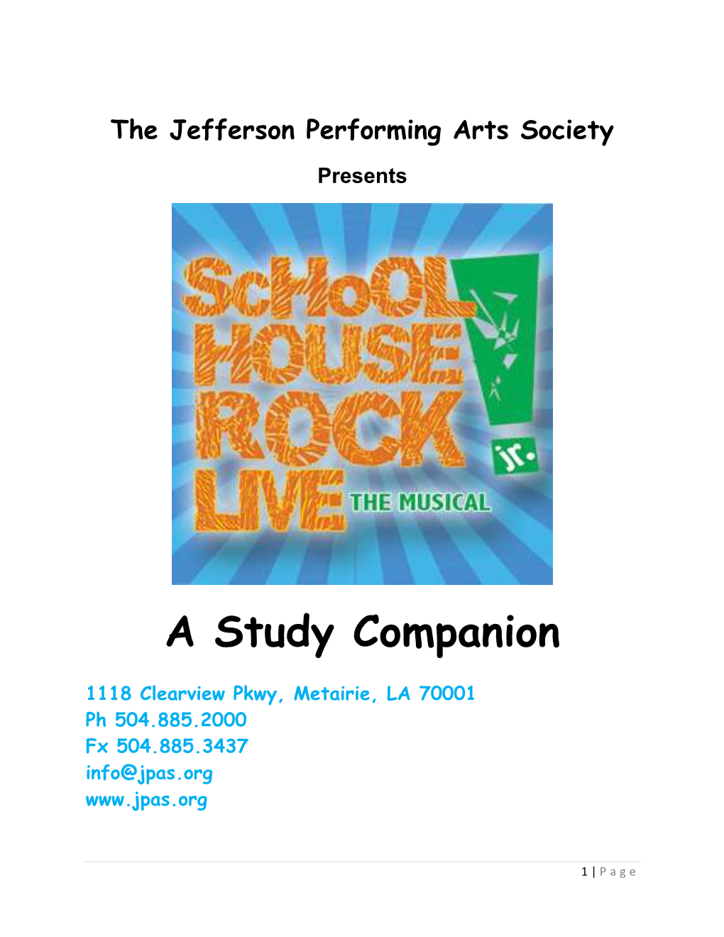 Schoolhouse Rock Live! Jr