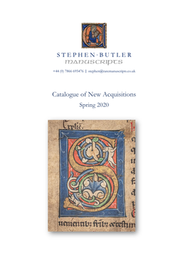 Stephen Butler Rare Books & Manuscripts