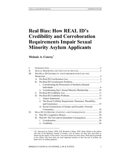 How REAL ID's Credibility and Corroboration Requirements Impair