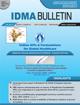 IDMA Bulletin 14Th April 2021