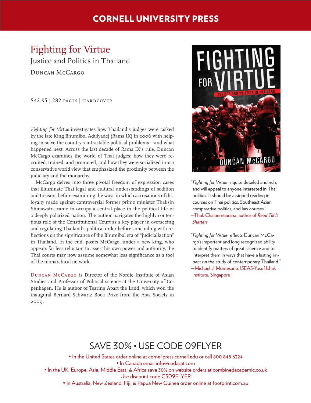Fighting for Virtue Justice and Politics in Thailand Duncan Mccargo