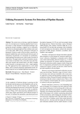Utilizing Parametric Systems for Detection of Pipeline Hazards
