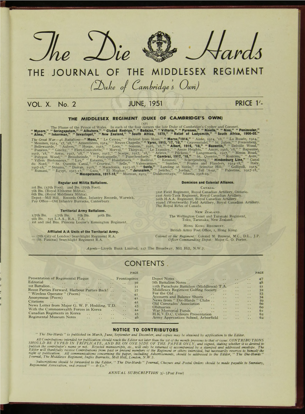 V I E L Ò I E the JOURNAL of the MIDDLESEX REGIMENT