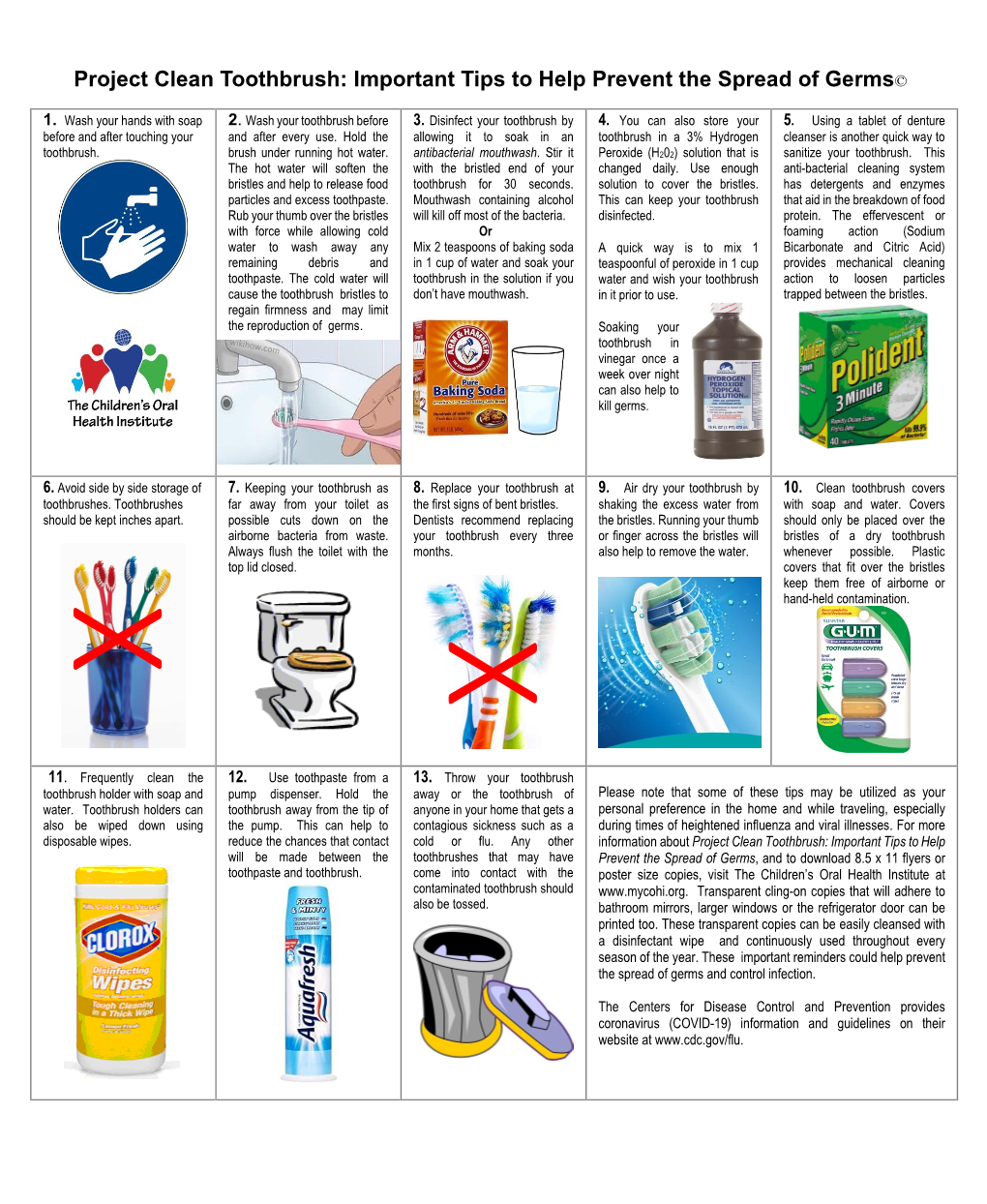 Clean Toothbrush: Important Tips to Help Prevent the Spread of Germs©