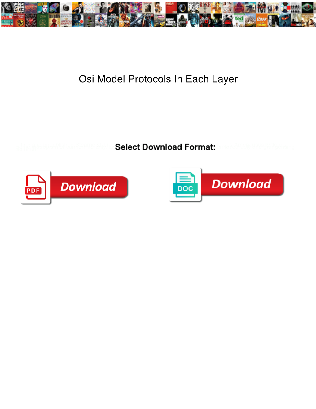 Osi Model Protocols in Each Layer