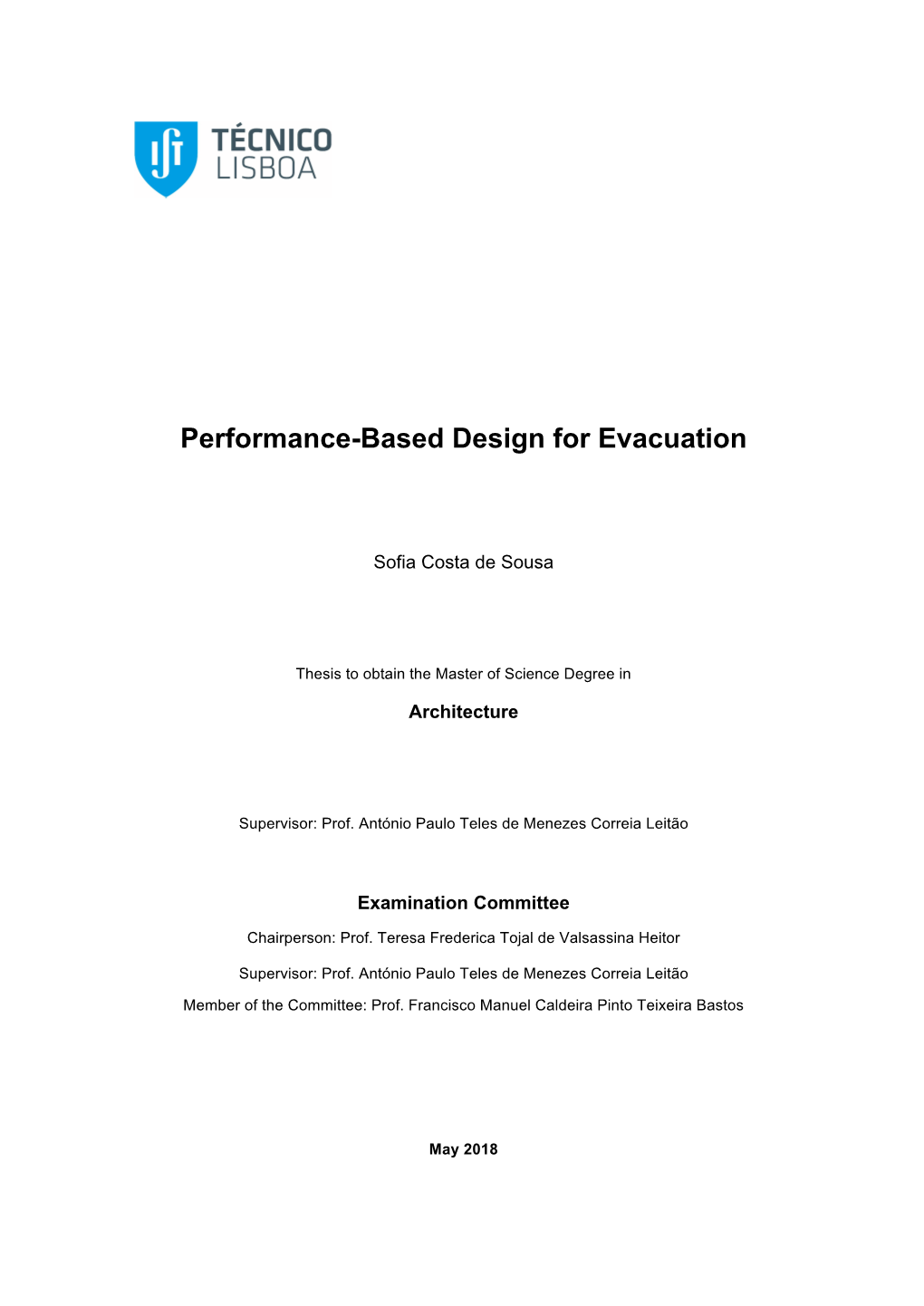Performance-Based Design for Evacuation