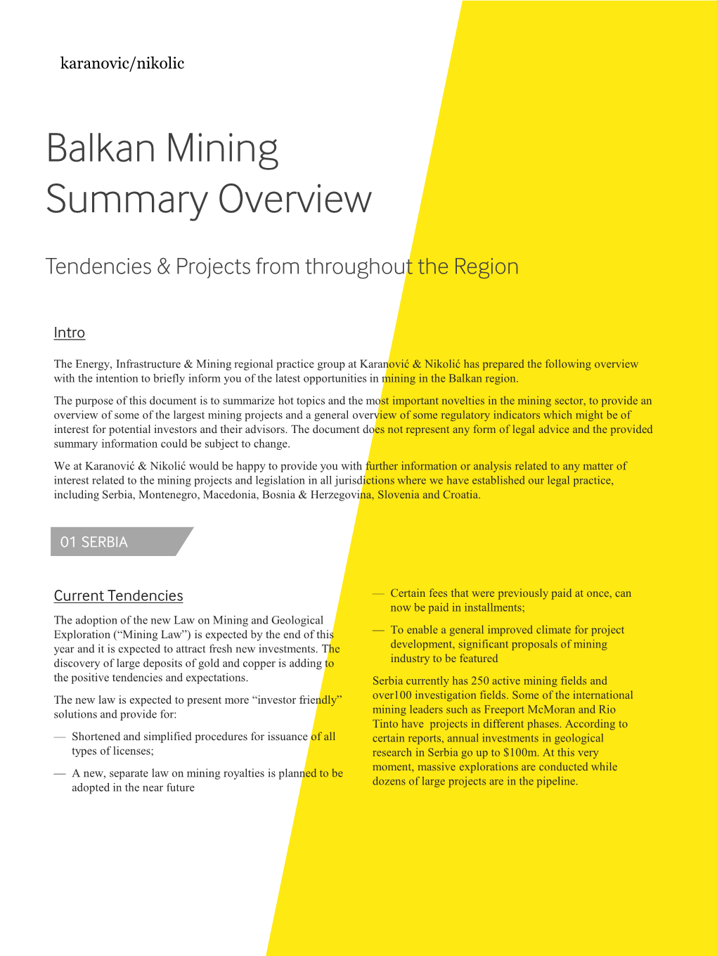 Balkan Mining Summary Overview