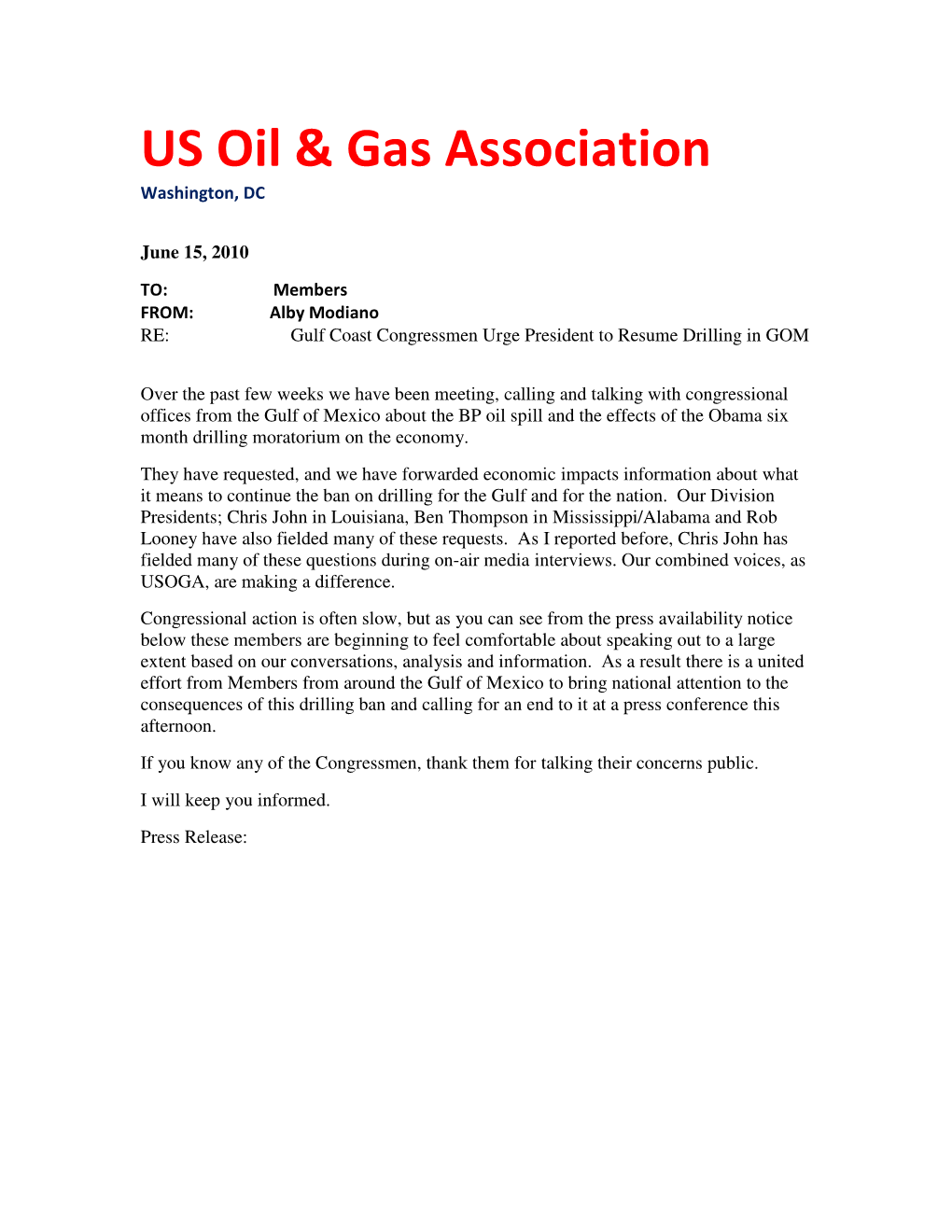 US Oil & Gas Association