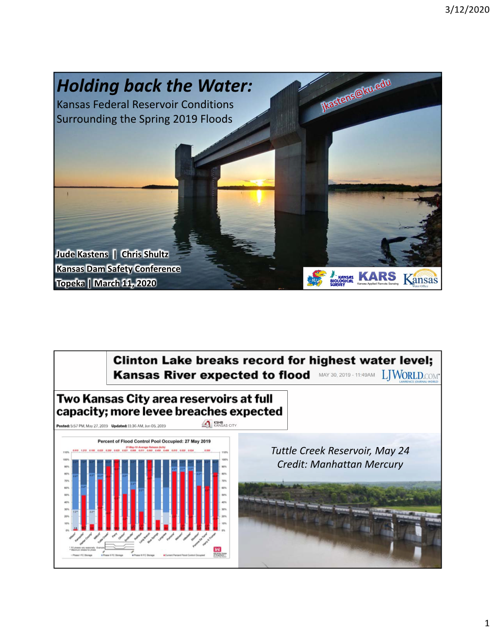Holding Back the Water: Kansas Federal Reservoir Conditions Surrounding the Spring 2019 Floods