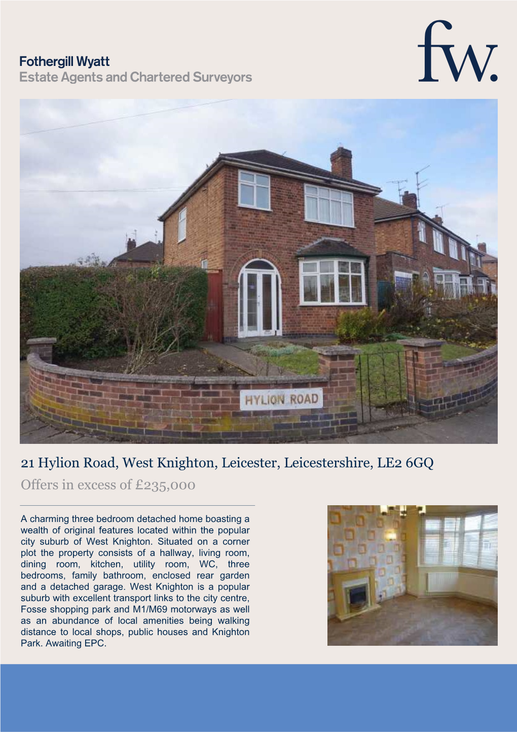 21 Hylion Road, West Knighton, Leicester, Leicestershire, LE2 6GQ Offers in Excess of £235,000