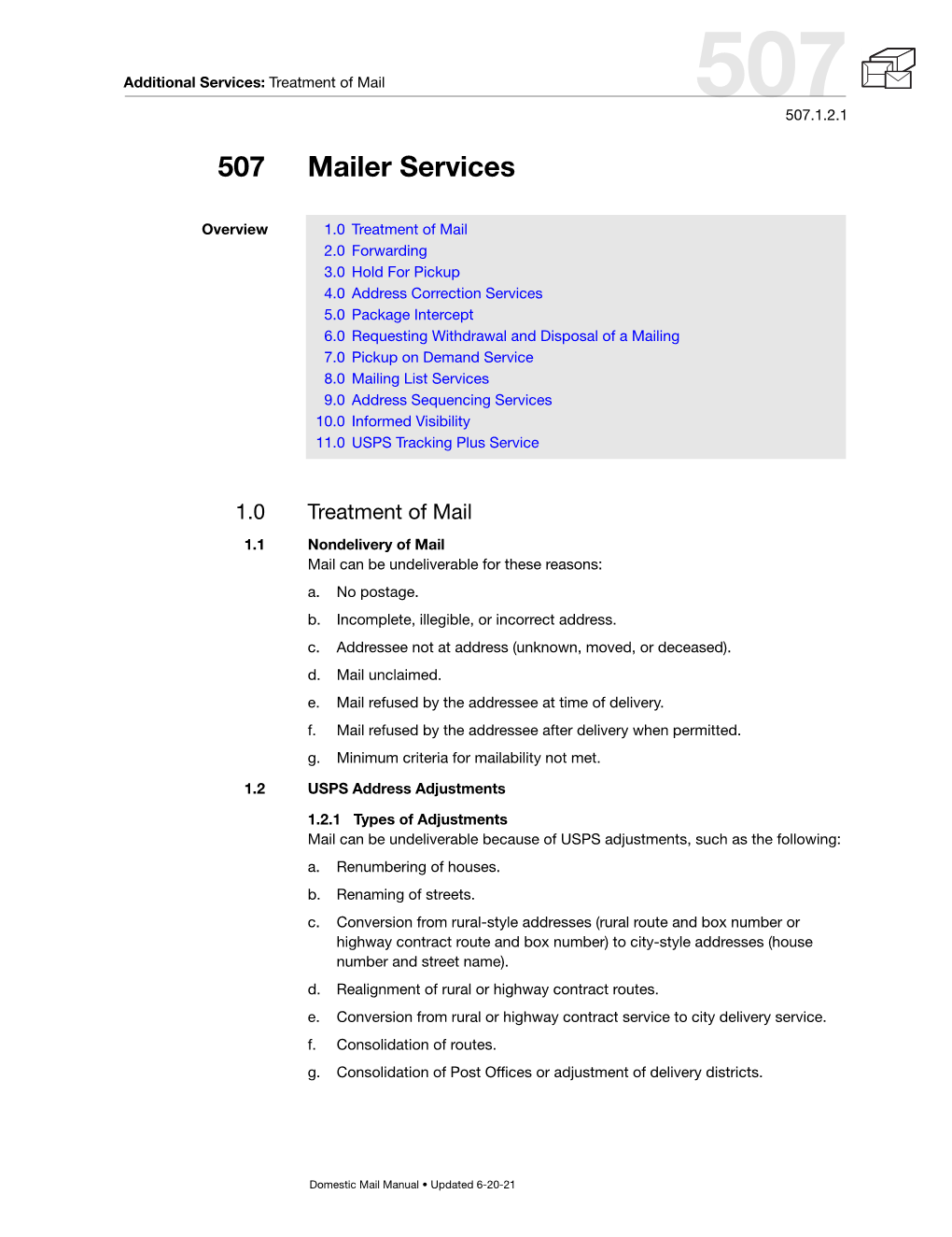 DMM 507 Mailer Services