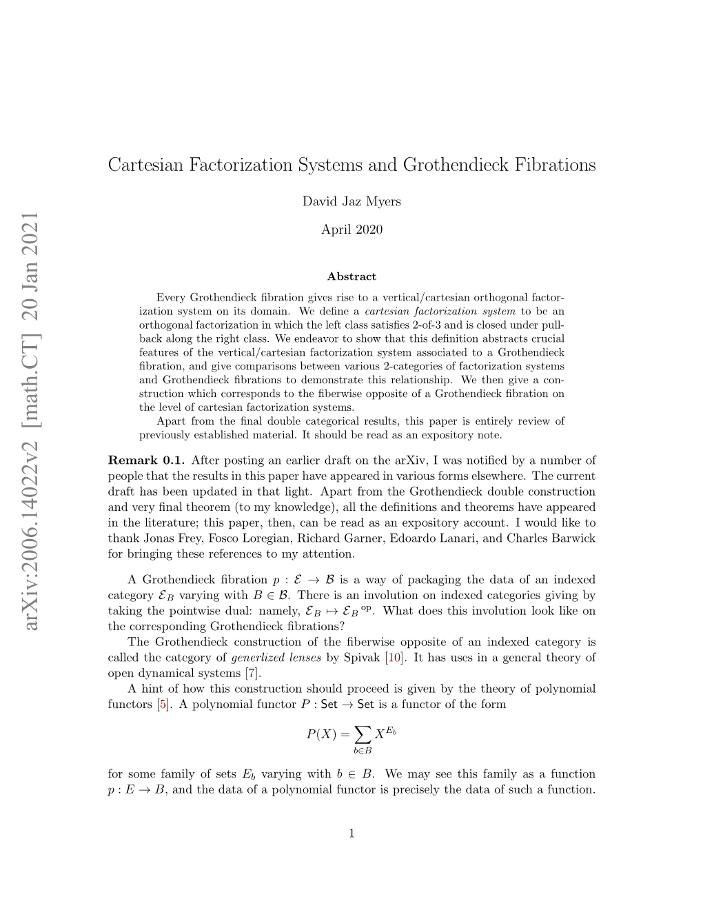 Cartesian Factorization Systems and Grothendieck Fibrations