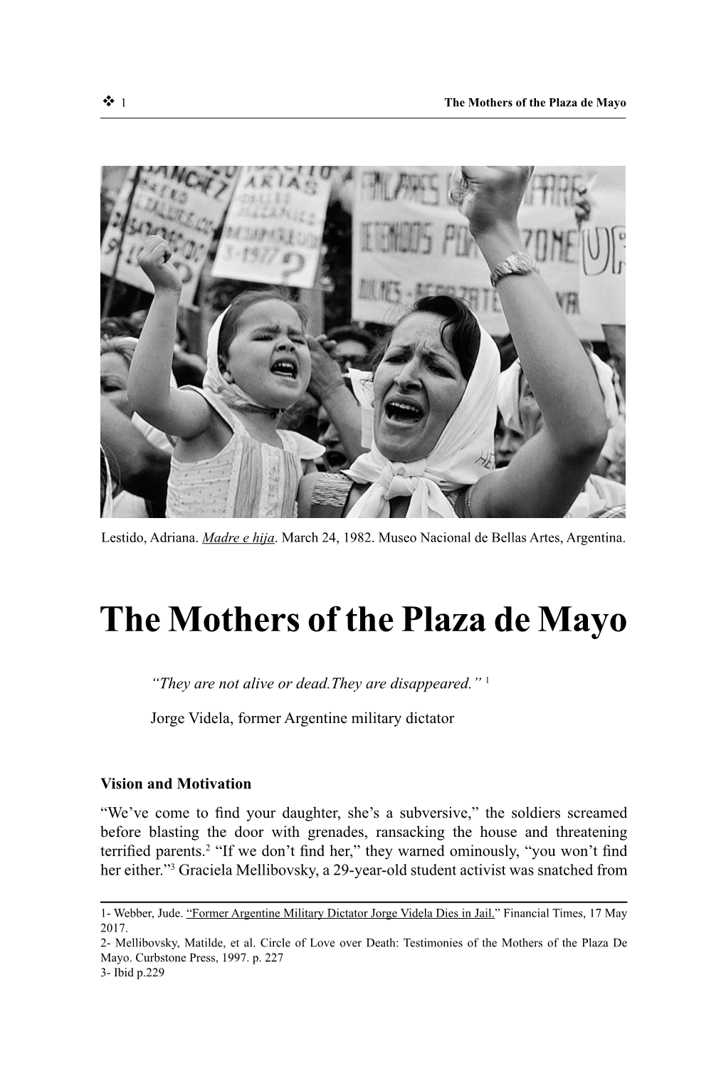 The Mothers of the Plaza De Mayo