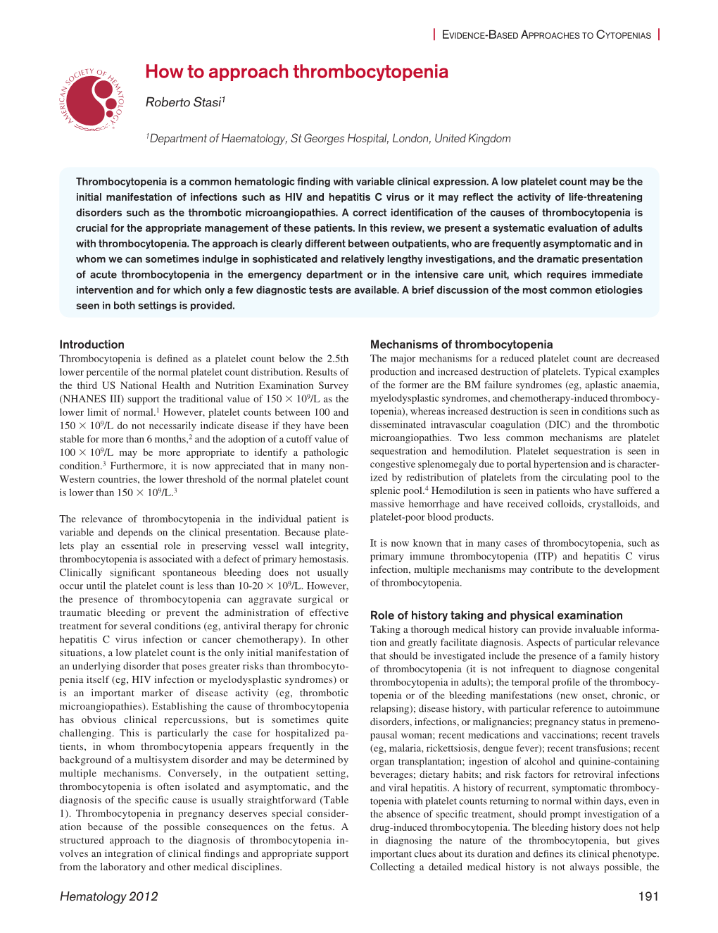 How to Approach Thrombocytopenia