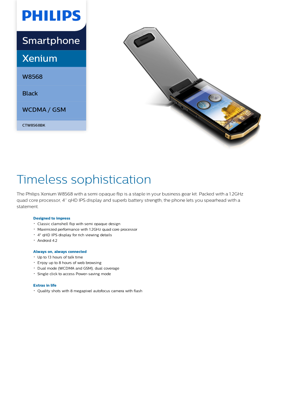 CTW8568BK/40 Philips Smartphone