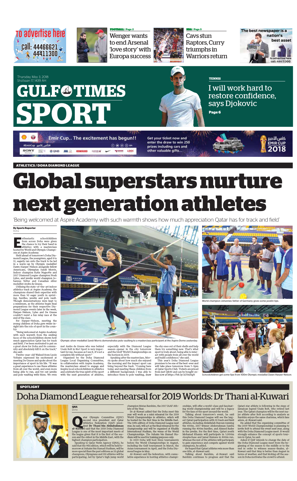 Global Superstars Nurture Next Generation Athletes ‘Being Welcomed at Aspire Academy with Such Warmth Shows How Much Appreciation Qatar Has for Track and Field’