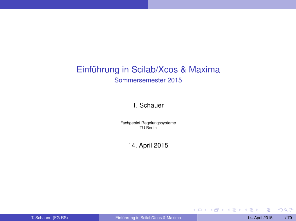 Einführung in Scilab/Xcos & Maxima