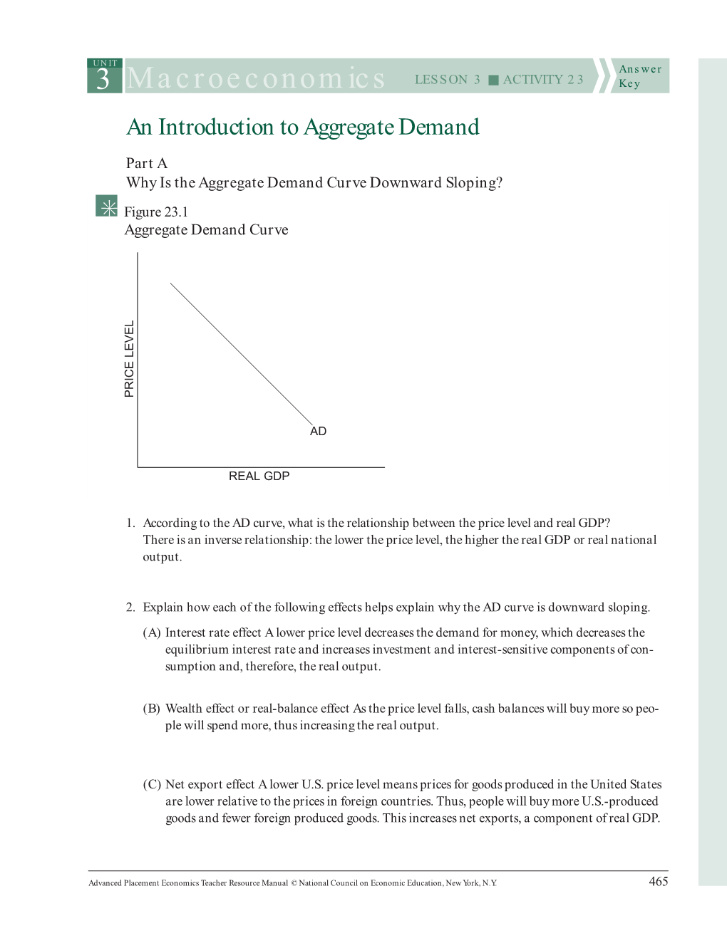 3 Macroeconomics LESSON 3 S ACTIVITY 23