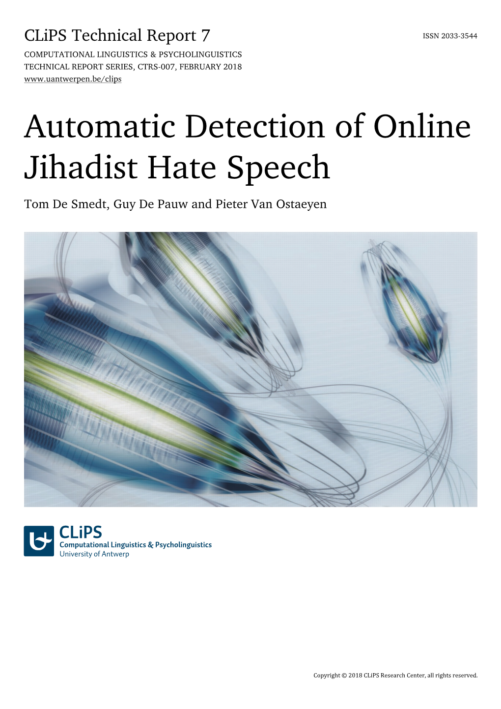 Automatic Detection of Online Jihadist Hate Speech