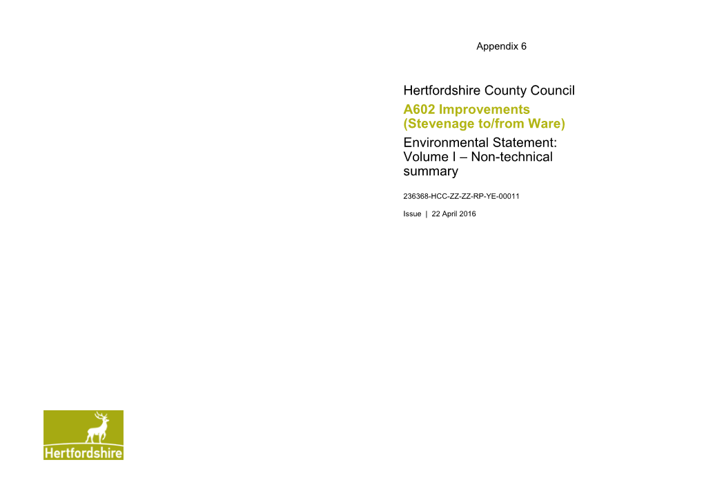 Hertfordshire County Council A602 Improvements (Stevenage To/From