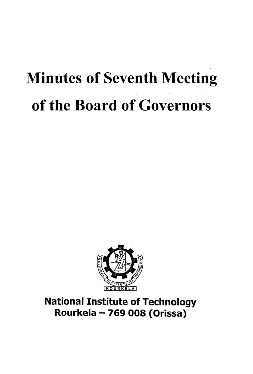 Minutes of Seventh Meeting of the Board of Governors