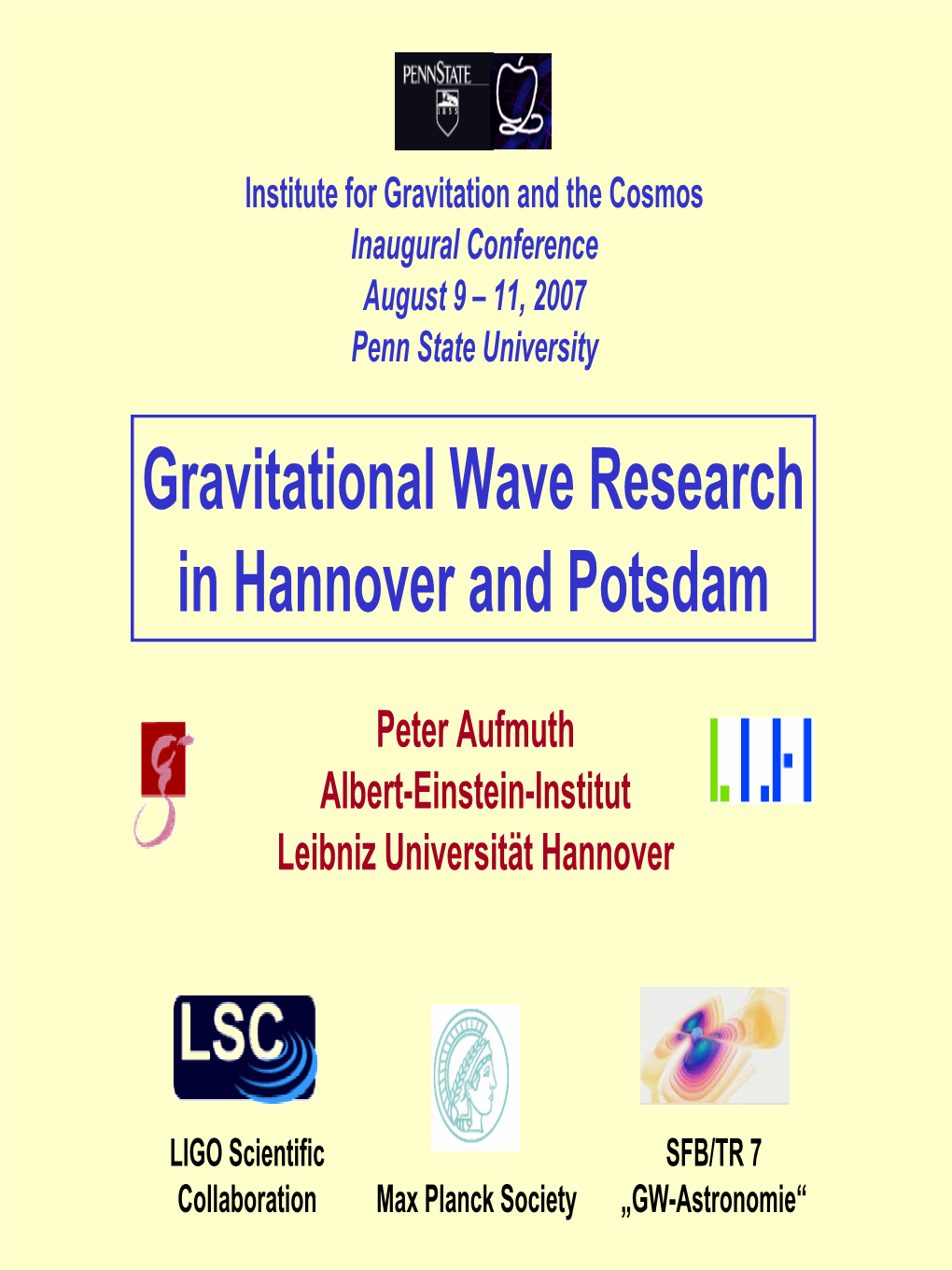 Gravitational Wave Research in Hannover and Potsdam
