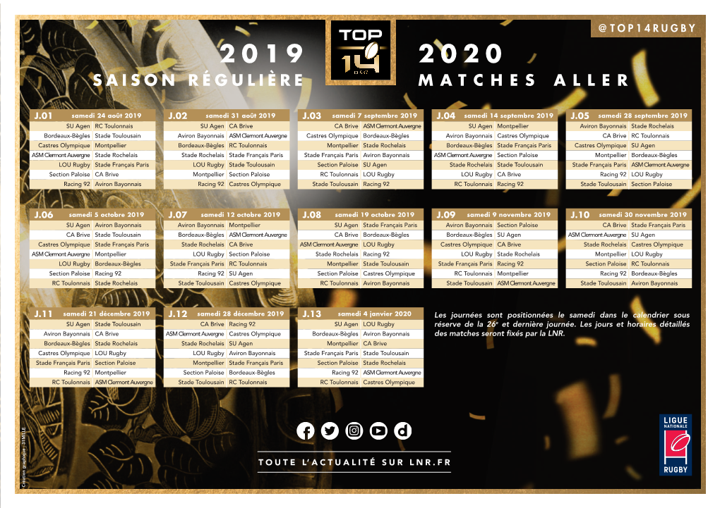 Calendrier General Top 14 2019-2020.Pdf