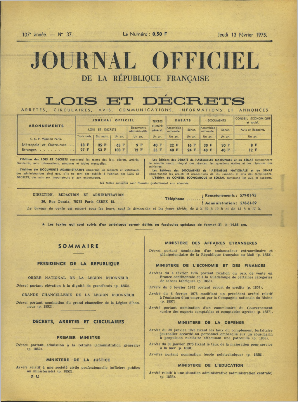 Journal Officiel De La République Française