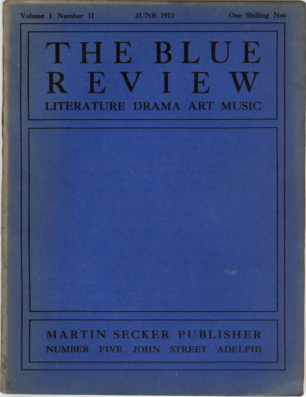 The Blue Review. Volume 1 Number 2