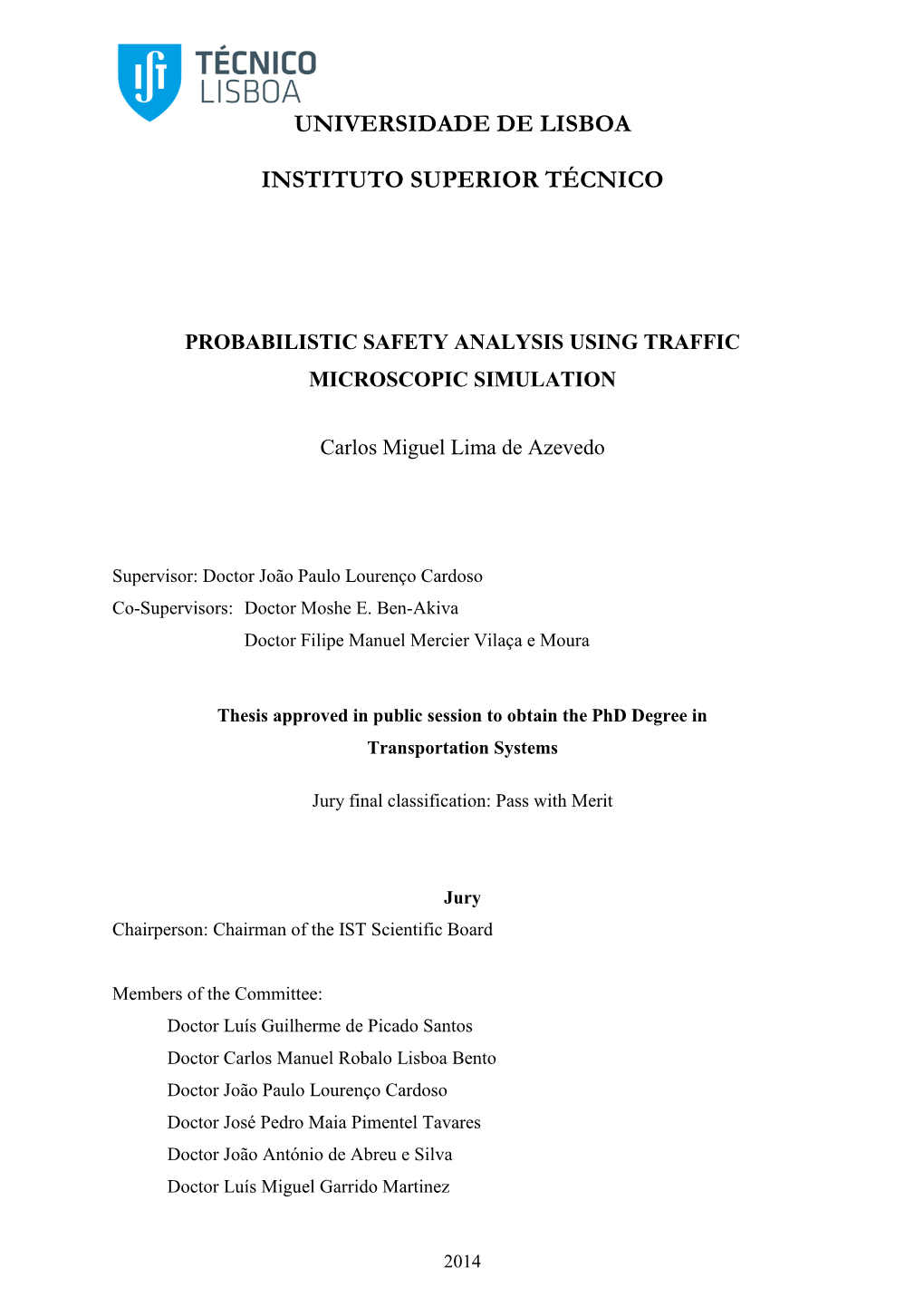 Probabilistic Safety Analysis Using Traffic Microscopic Simulation