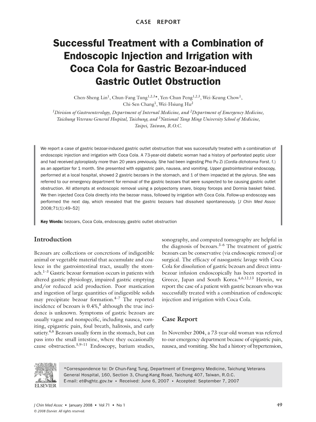 Successful Treatment with a Combination of Endoscopic Injection and Irrigation with Coca Cola for Gastric Bezoar-Induced Gastric Outlet Obstruction