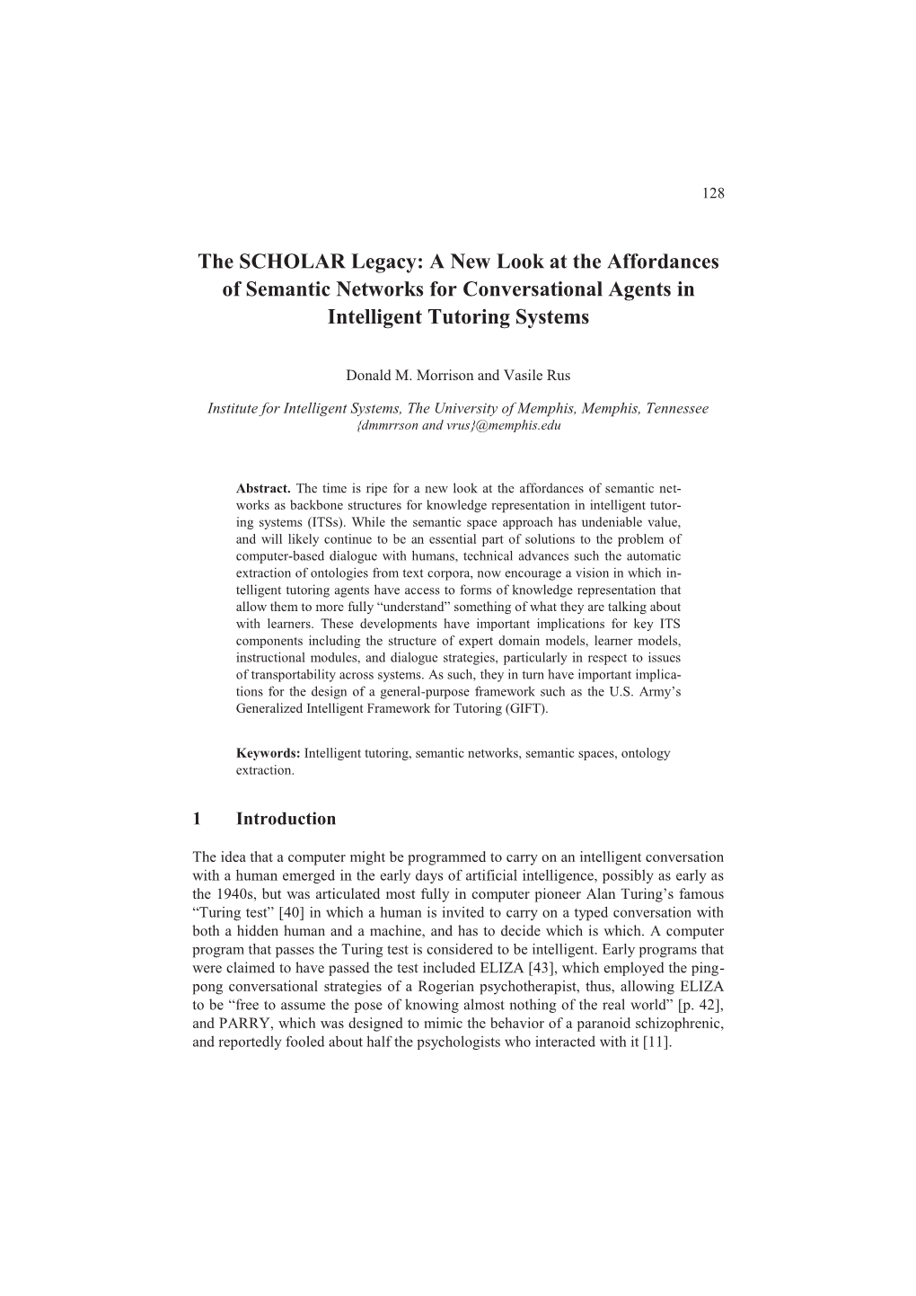 A New Look at the Affordances of Semantic Networks for Conversational Agents in Intelligent Tutoring Systems