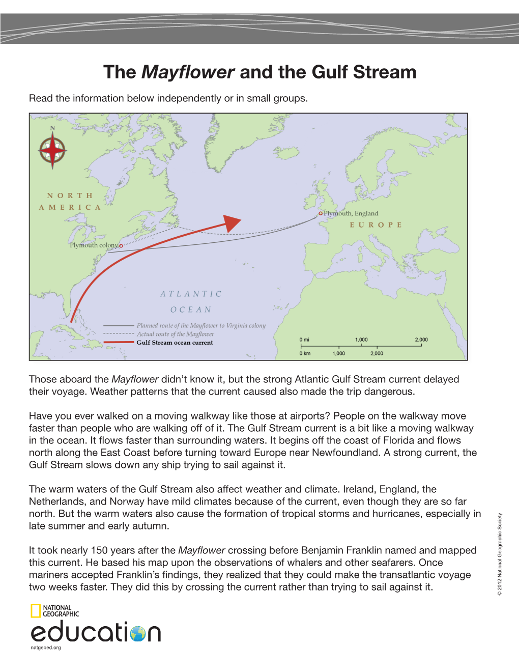 The Mayflower and the Gulf Stream