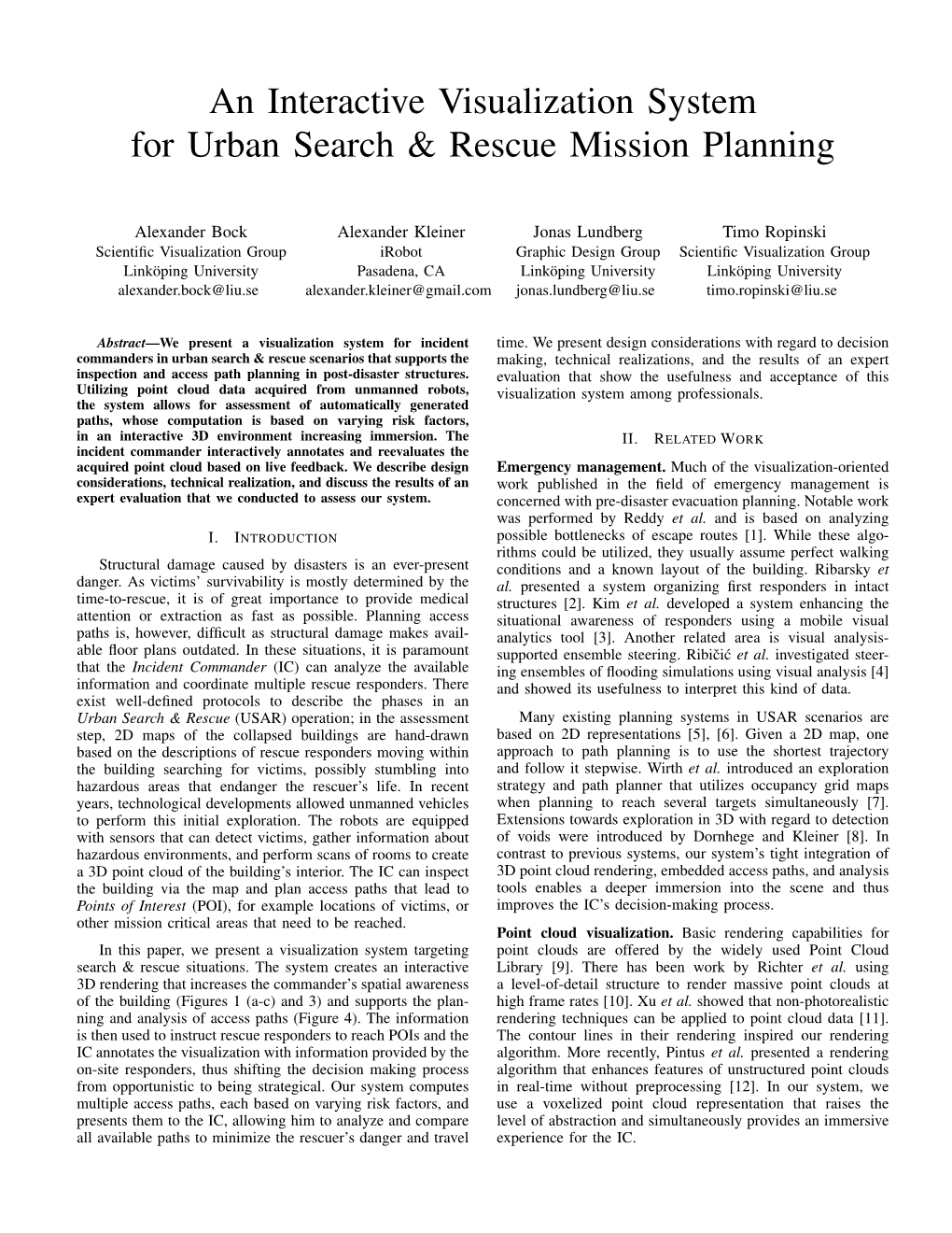 An Interactive Visualization System for Urban Search Rescue Mission Planning