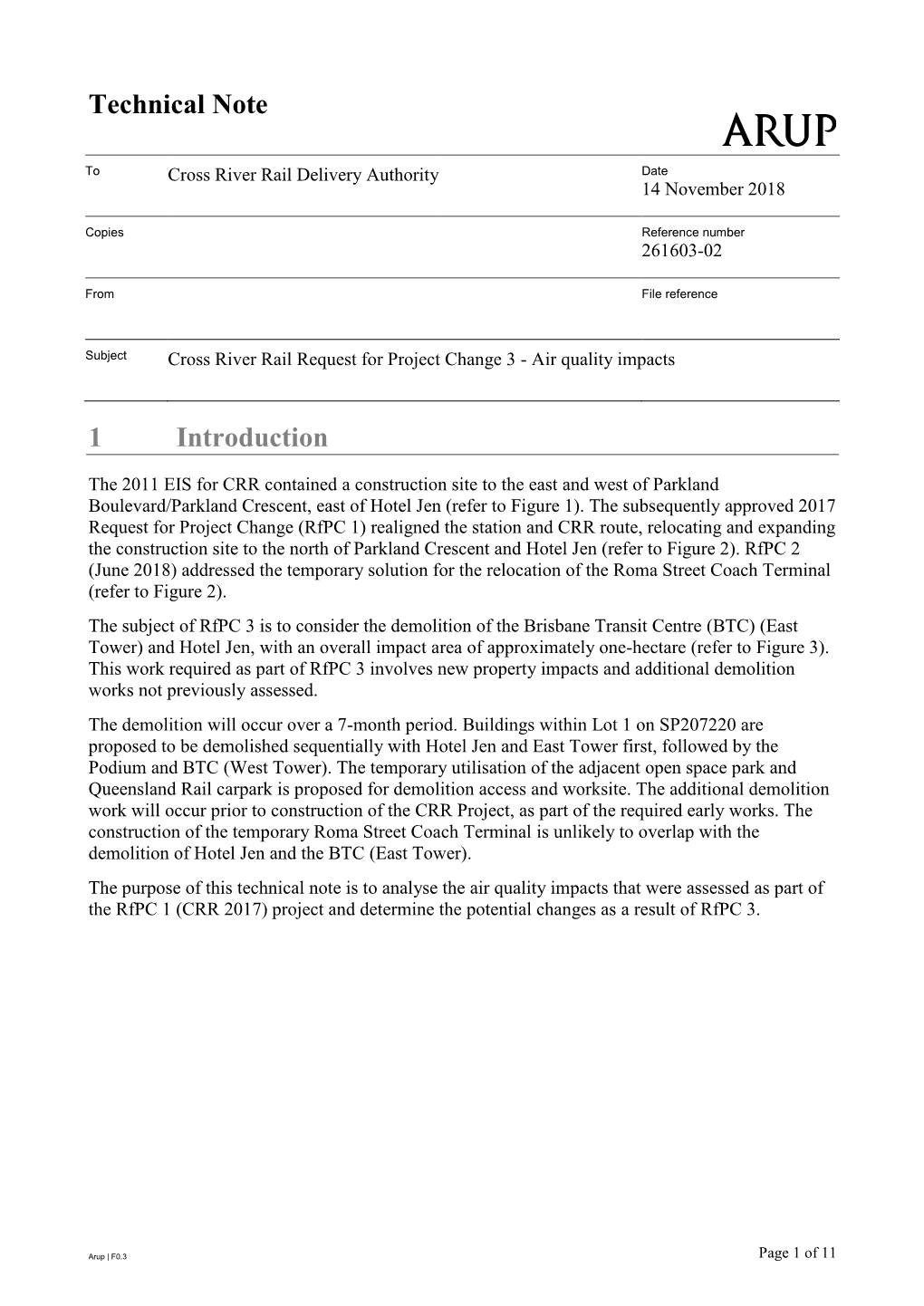 Cross River Rail Request for Project Change 3 - Air Quality Impacts