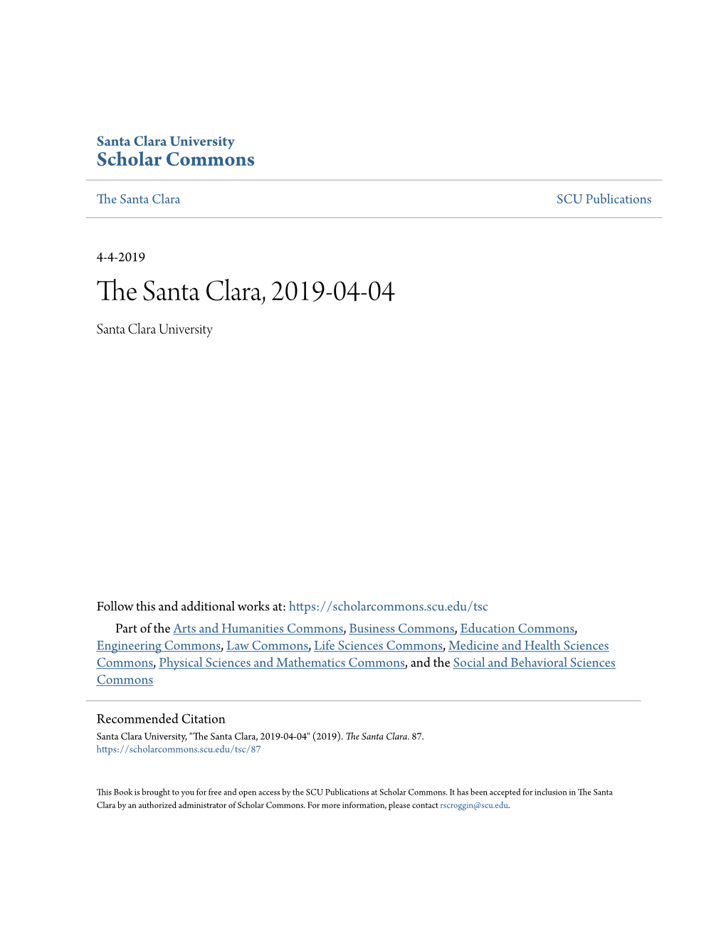 The Santa Clara, 2019-04-04