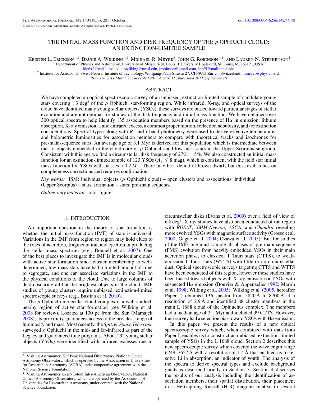 The Initial Mass Function and Disk Frequency of the Ρ Ophiuchi Cloud: an Extinction-Limited Sample