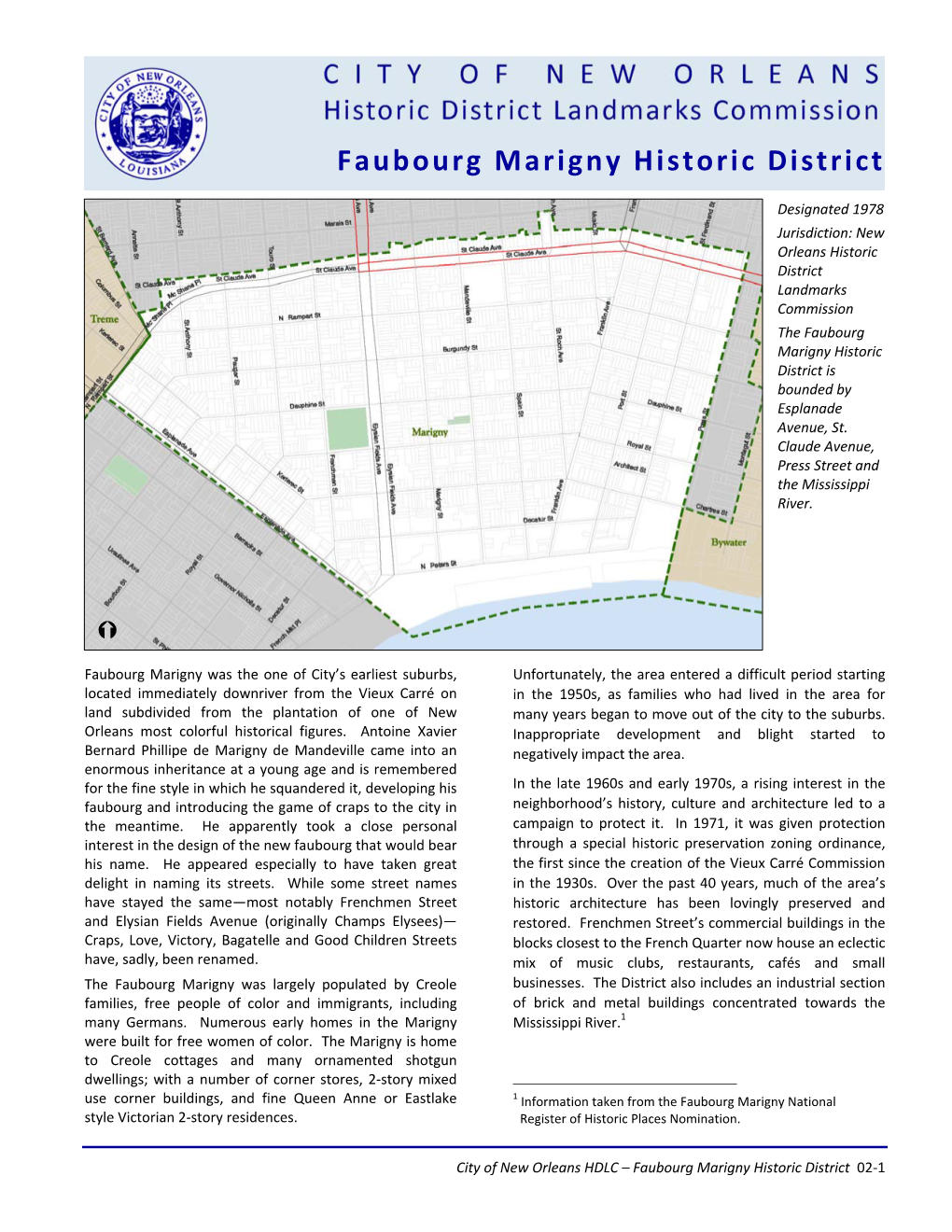 Faubourg Marigny Historic District