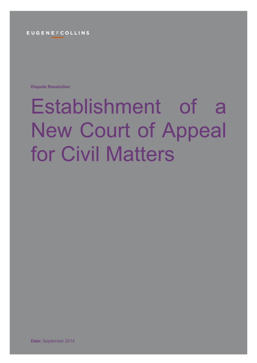 Establishment of a New Court of Appeal for Civil Matters