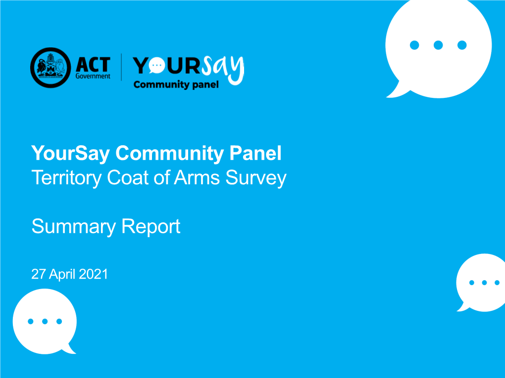 Yoursay Community Panel Territory Coat of Arms Survey Summary Report