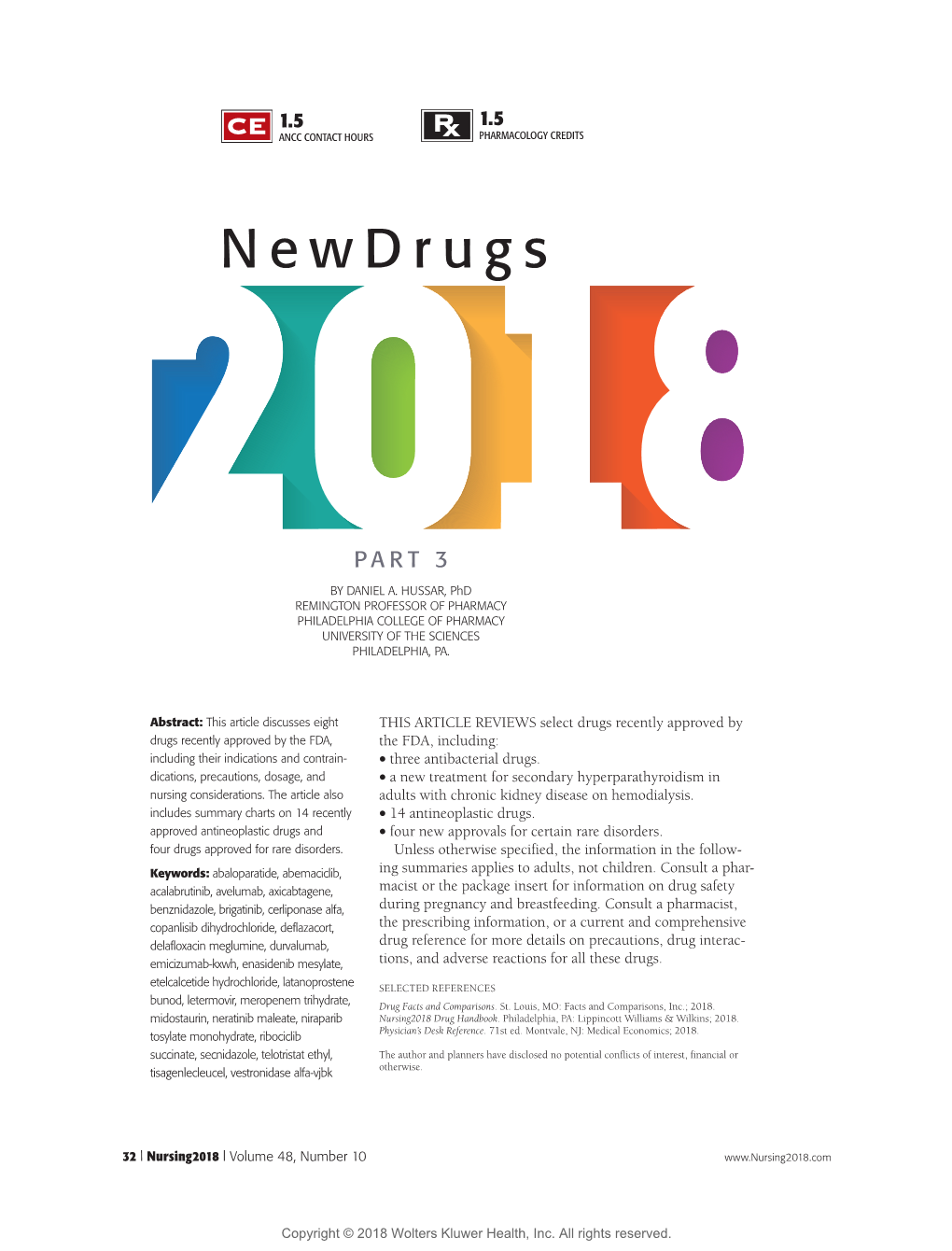 New Drugs 2018, Part 3