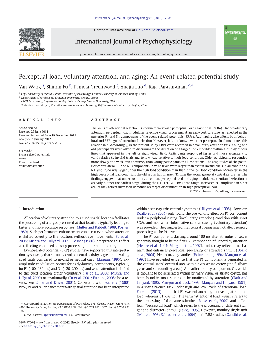 Perceptual Load, Voluntary Attention, and Aging: an Event-Related Potential Study