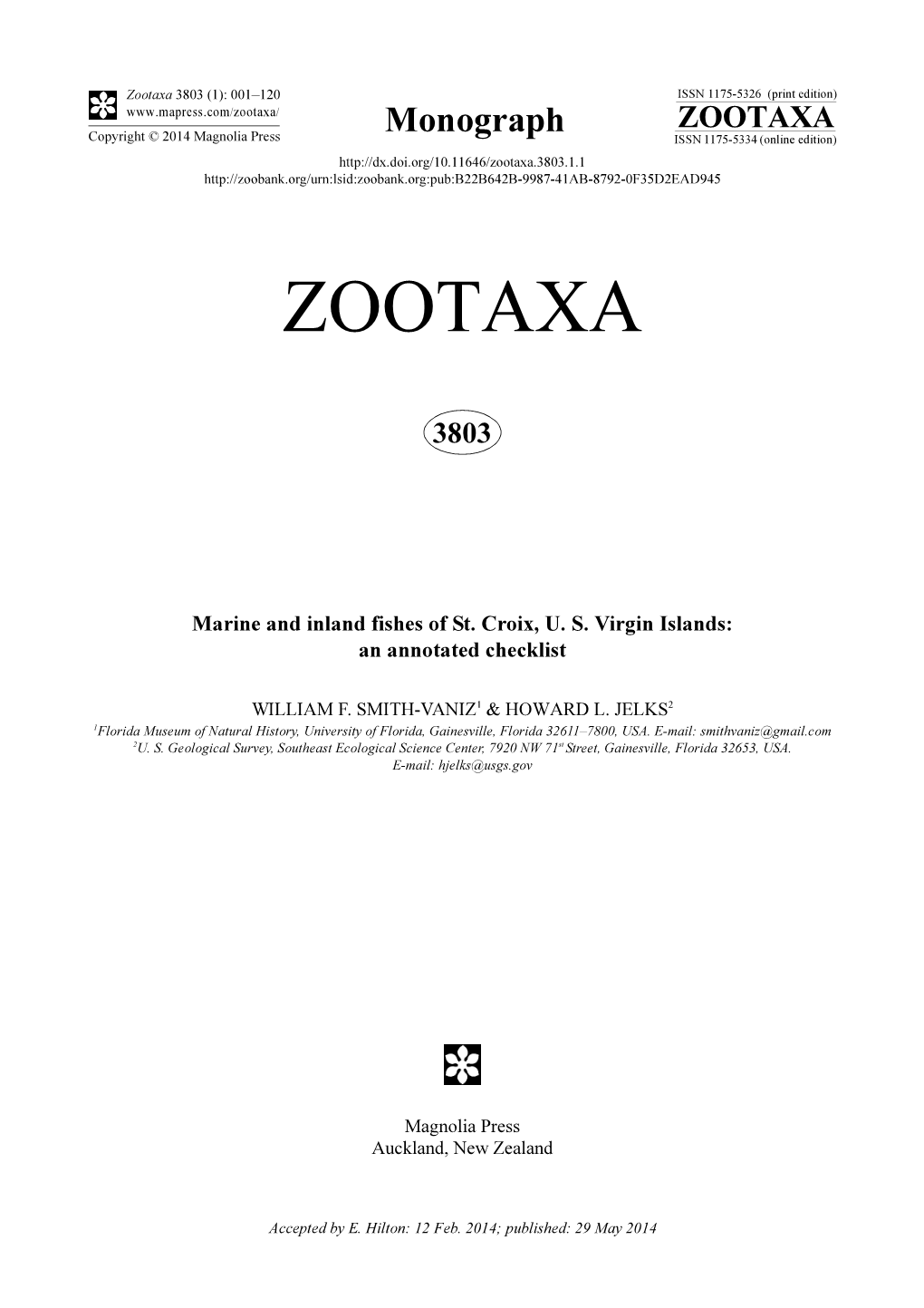 Marine and Inland Fishes of St. Croix, US Virgin Islands