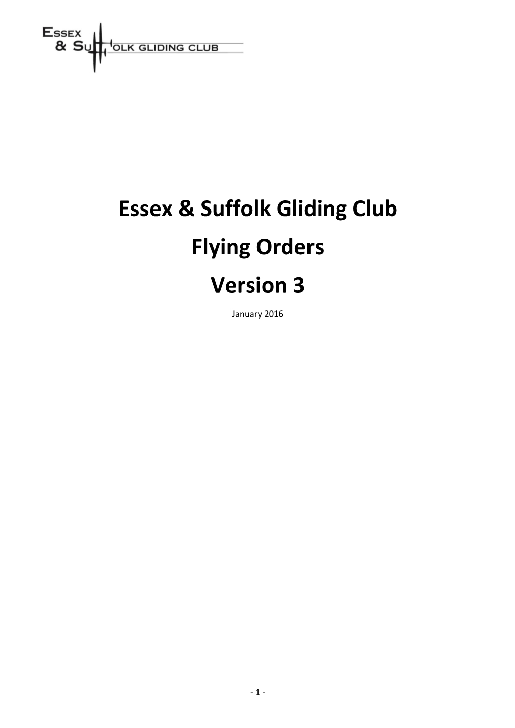 Essex & Suffolk Gliding Club Flying Orders Version 3