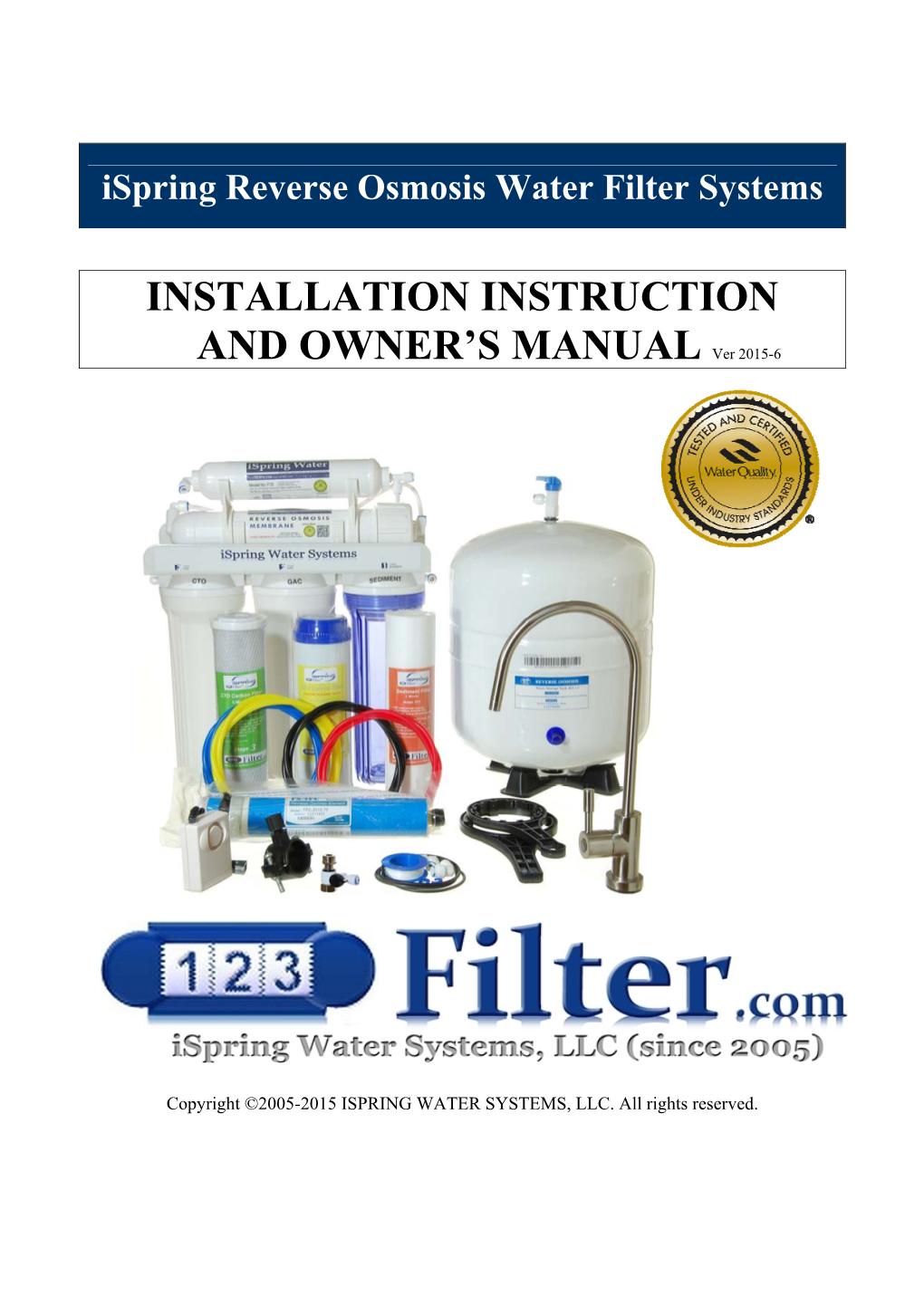 INSTALLATION INSTRUCTION and OWNER's MANUAL Ver 2015-6