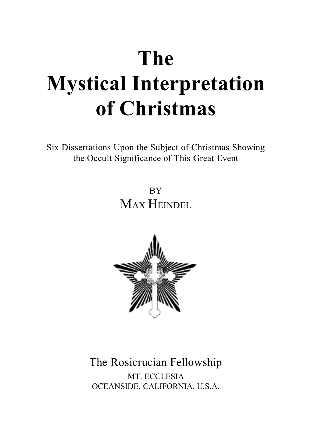 Mystical Interpretation of Christmas