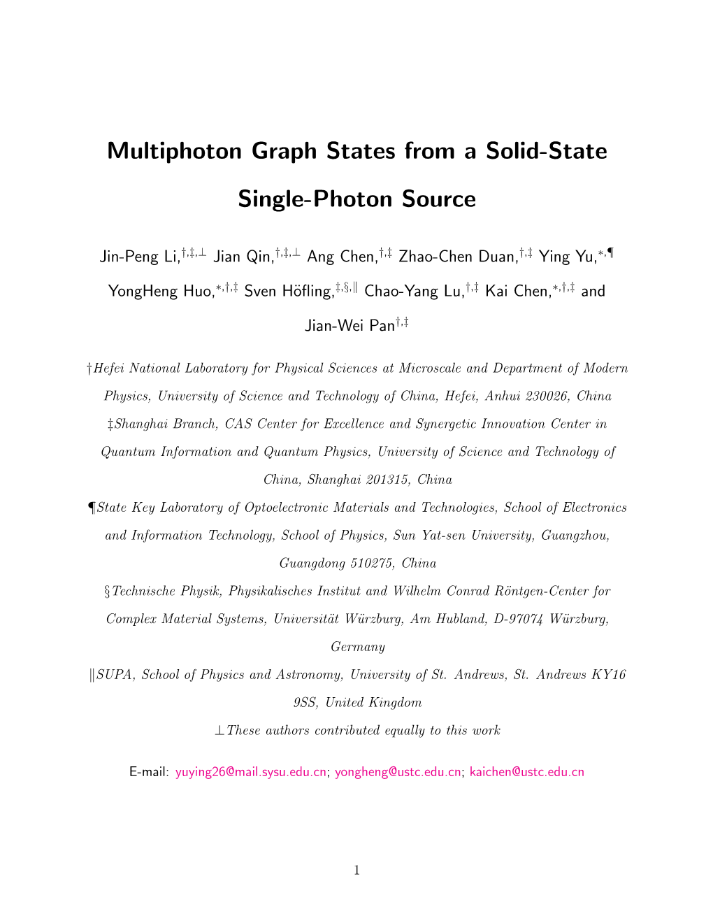 Multiphoton Graph States from a Solid-State Single-Photon Source