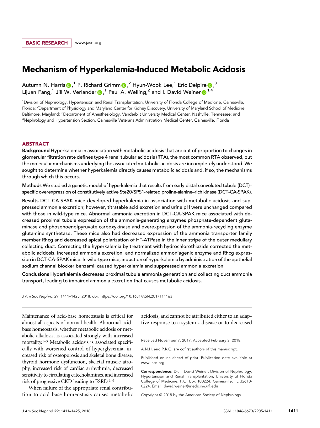 Mechanism of Hyperkalemia-Induced Metabolic Acidosis