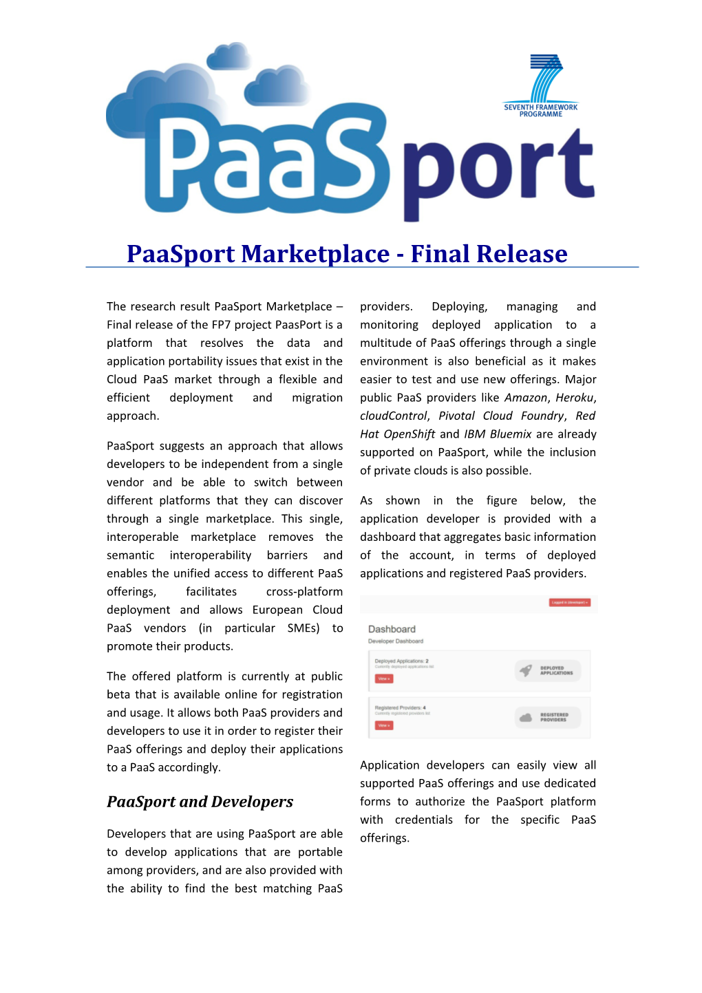 Paasport and Developers