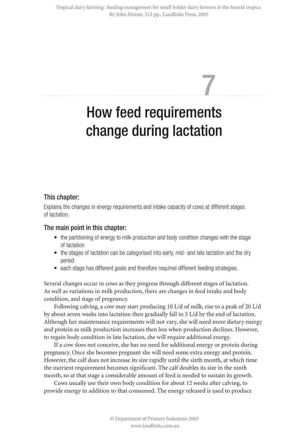 How Feed Requirements Change During Lactation